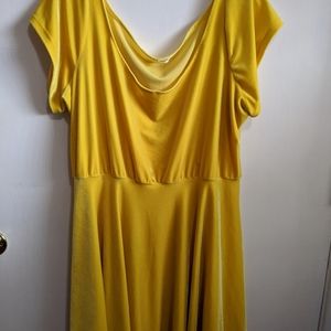 Yellow velour Chubby Cartwheels skater dress